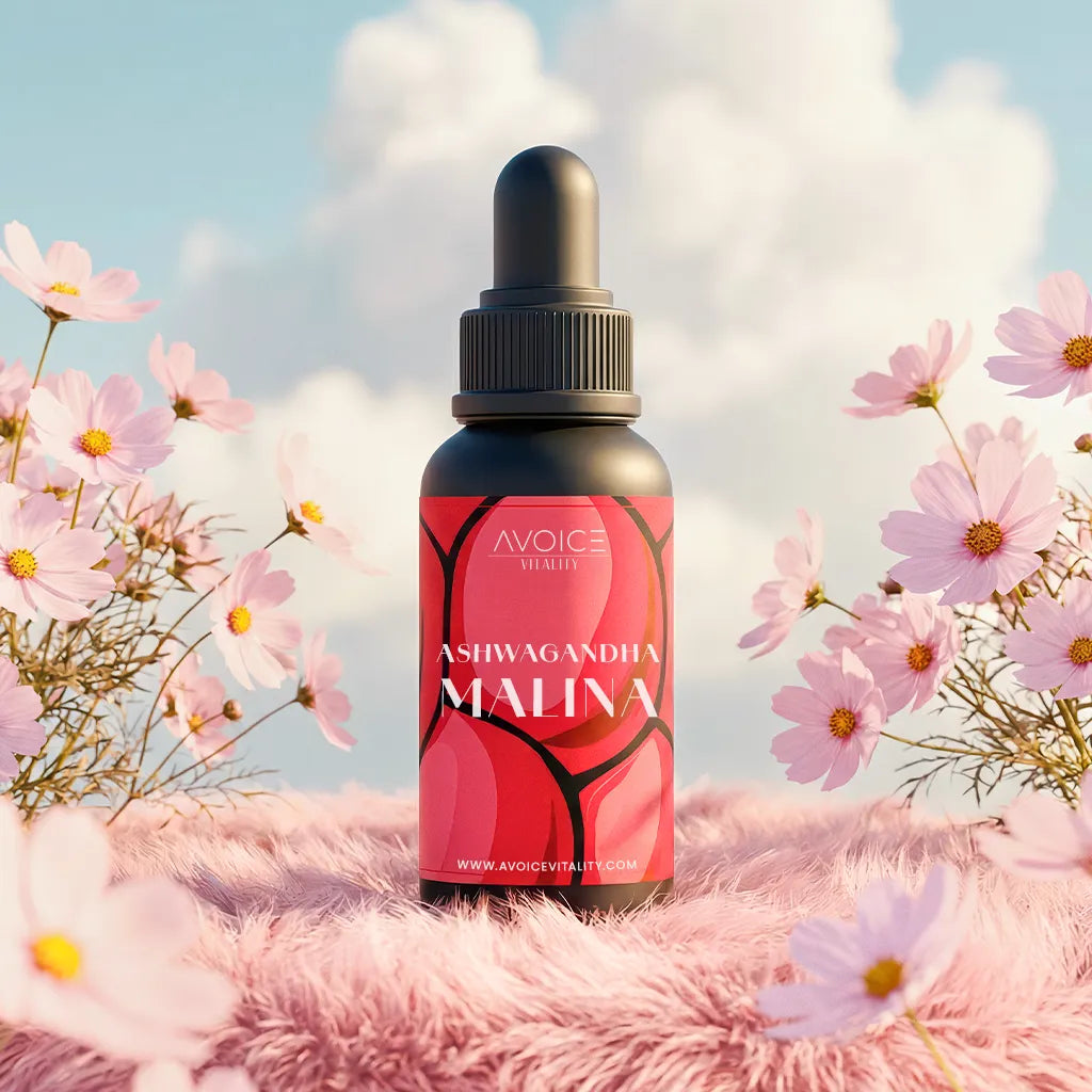 Ashwagandha w kroplach - smak Malina od Avoice Vitality