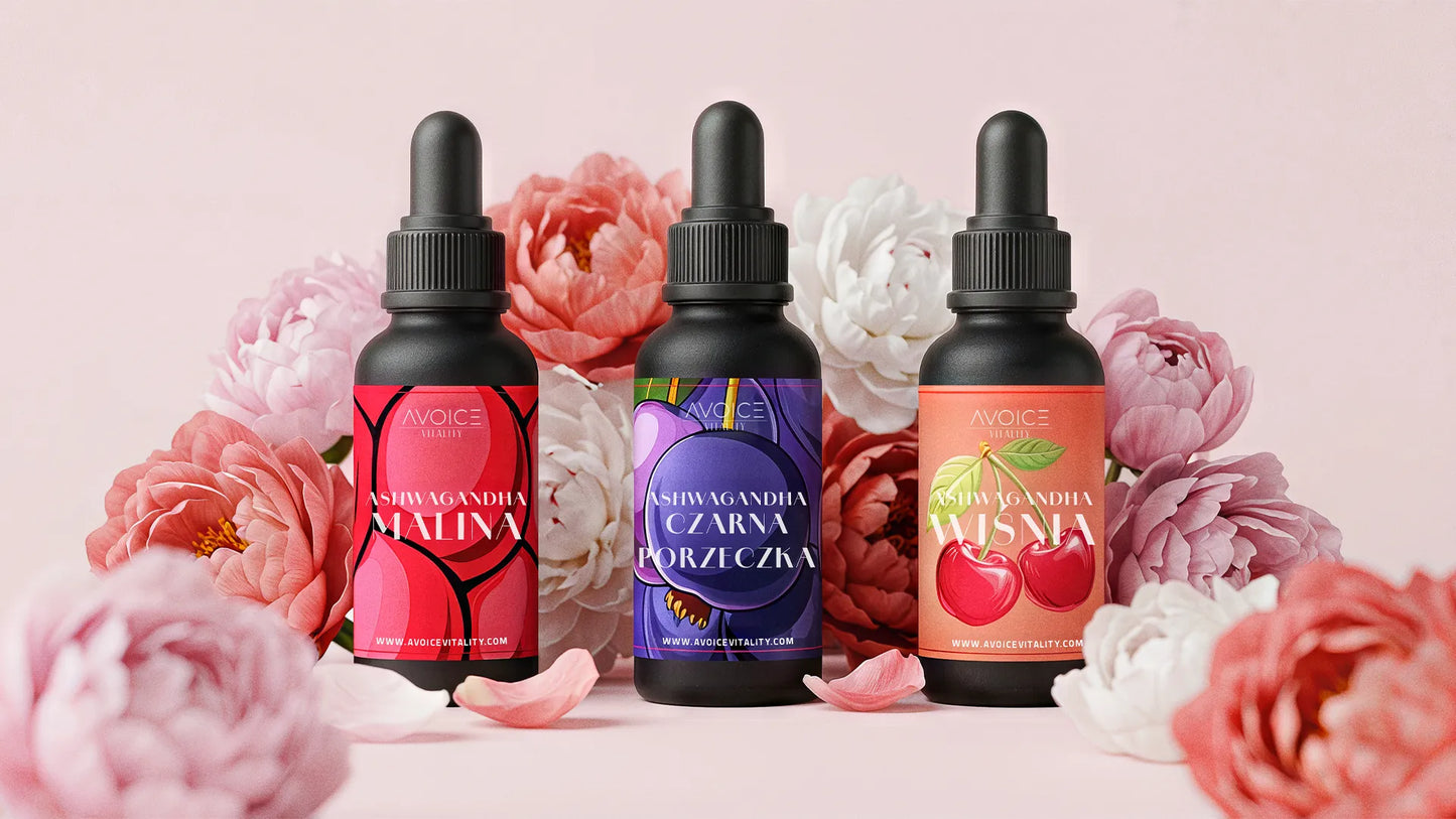 Ashwagandha Malina, Czarna Porzeczka, Wiśnia Banner
