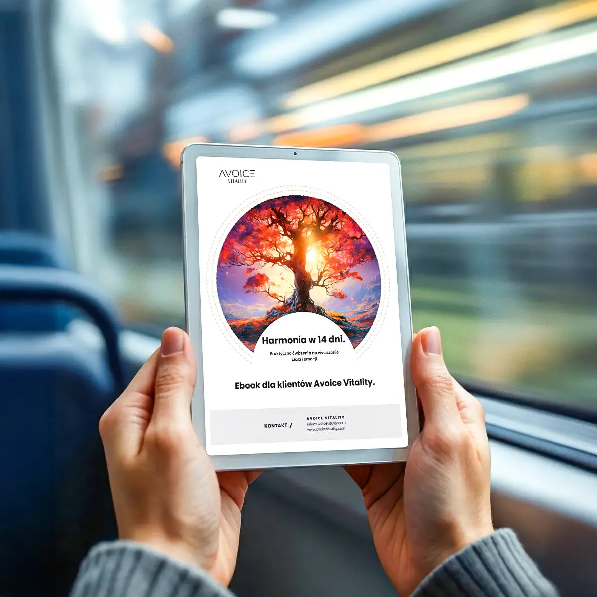 Darmowy ebook - Harmonia w 14 dni na tablecie od Avoice Vitality